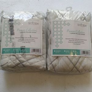 2 SOFT TEX PILLOW COVERS / 2 COVERS